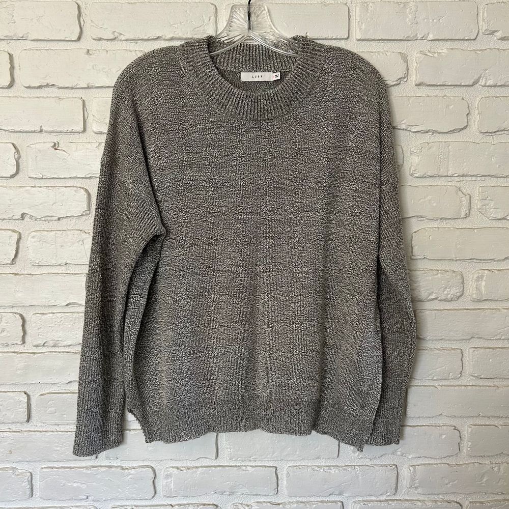 Lush Pullover Gray Knit Sweater Women's Small